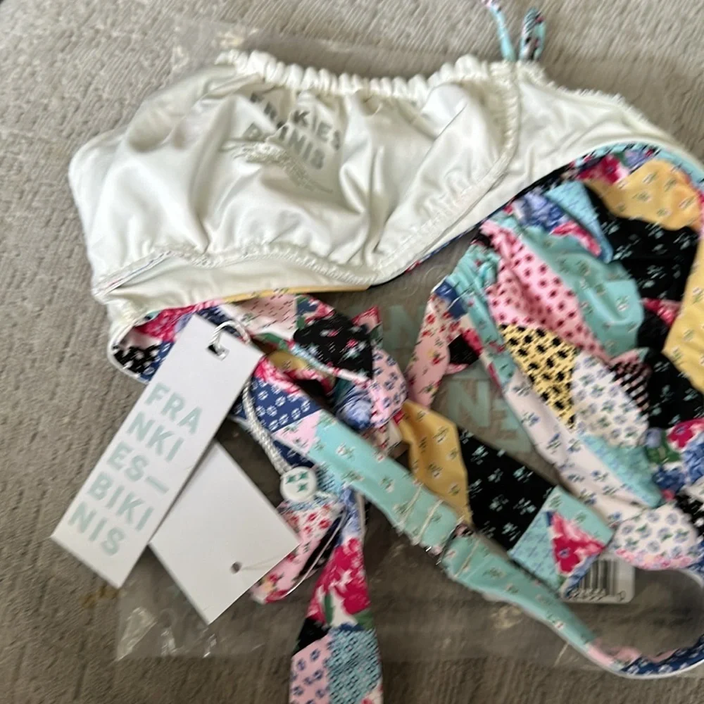 Frankie’s Bikinis Bernie patchwork bikini TOP ONLY